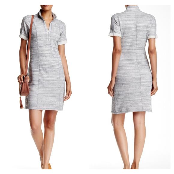 Tommy Bahama Calvert Grey French Terry Dress Womens Medium Short Sleeve Mini - Picture 1 of 8